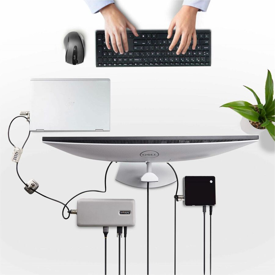 StarTech.com laptop and desktop security lock kit with 9.8ft steel cable and 4-digit combination