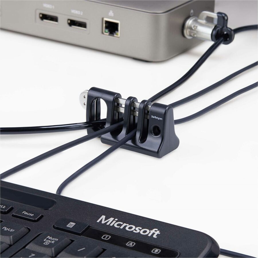 StarTech.com CABLE-ORGANIZER-LOCK Peripheral Cable Anchor Lock for Keyboard and Mouse Security