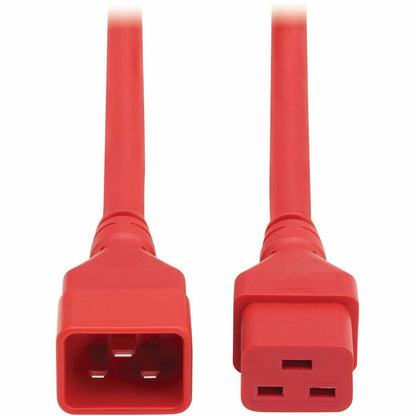 Eaton Tripp Lite Series Power Extension Cord C20 to C19, Heavy-Duty 20A, 250V, 12 AWG, 2 ft. Red