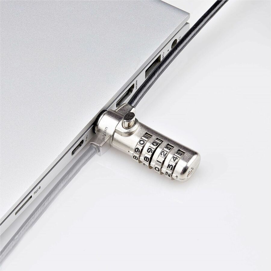 StarTech.com Slim Lock Nano Slot Compatible Laptop Security Lock with 6.6ft Cut-Resistant Cable