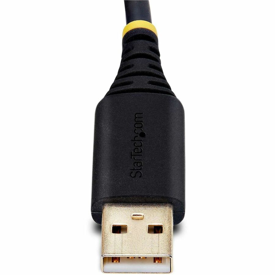 StarTech.com 6.6ft USB to RS-232 Null Modem Serial Adapter Cable with COM Retention and LED Indicators