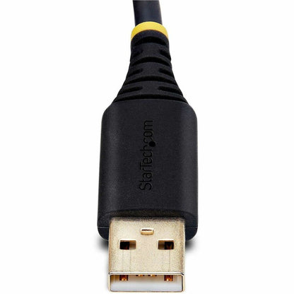 StarTech.com 6.6ft USB to RS-232 Null Modem Serial Adapter Cable with COM Retention and LED Indicators