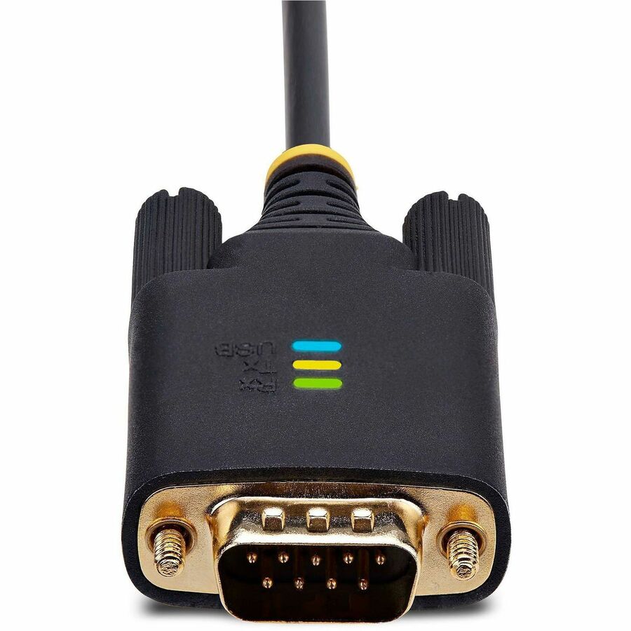 StarTech.com 6.6ft USB to RS-232 Null Modem Serial Adapter Cable with COM Retention and LED Indicators
