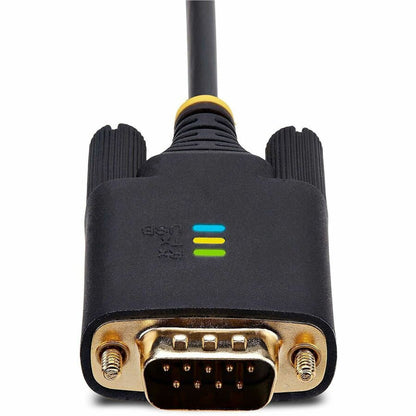 StarTech.com 6.6ft USB to RS-232 Null Modem Serial Adapter Cable with COM Retention and LED Indicators