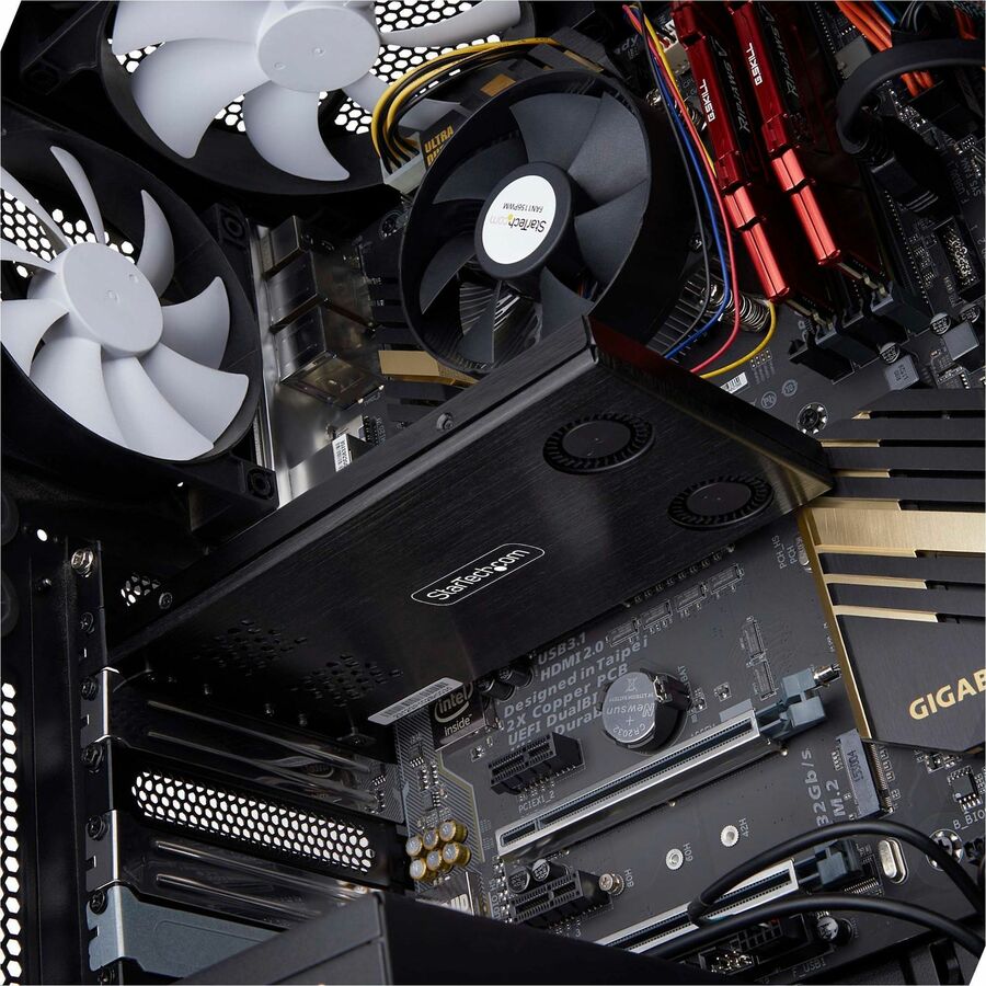 StarTech.com Dual-Bay M.2 NVMe SSD to PCIe x8 Removable Mobile Rack - Toolless Hot-Swap Drive Bay with Bifurcation Support