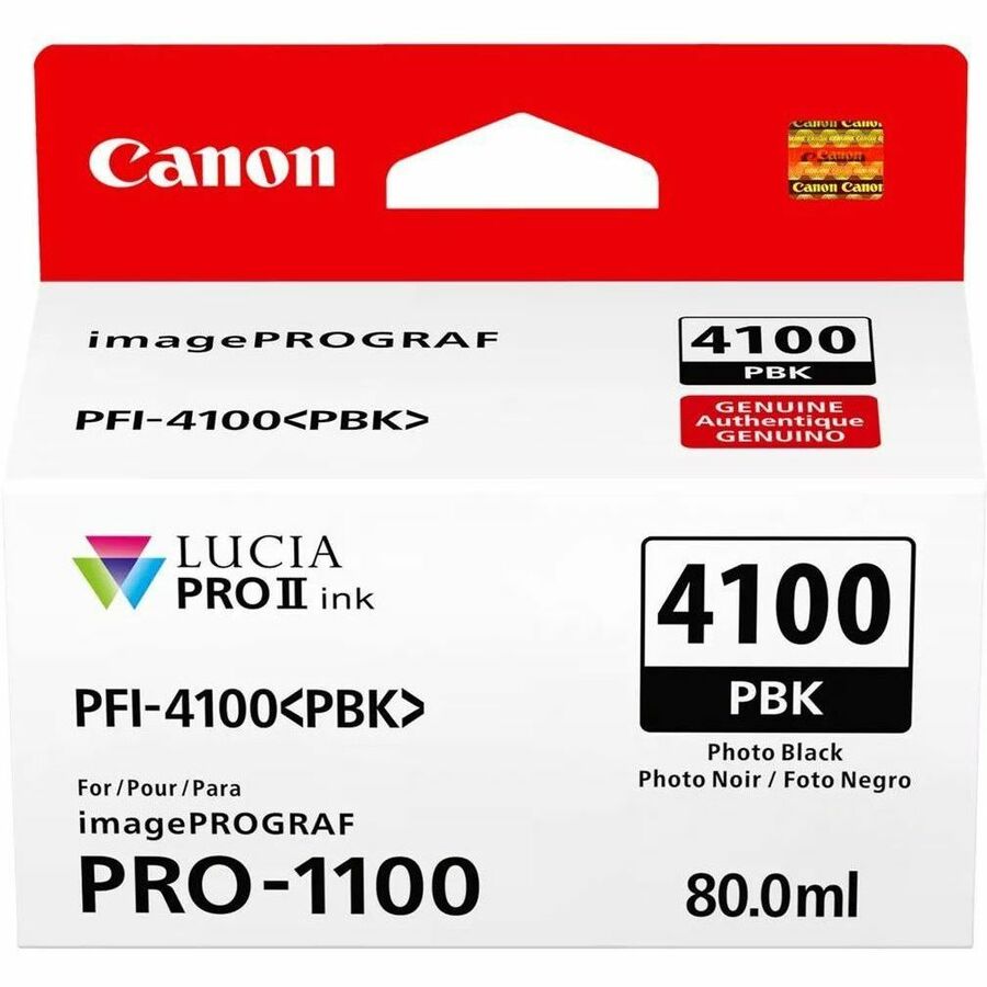 Canon Lucia PRO II PFI-4100 Photo Black Ink Cartridge for imagePROGRAF PRO-1100