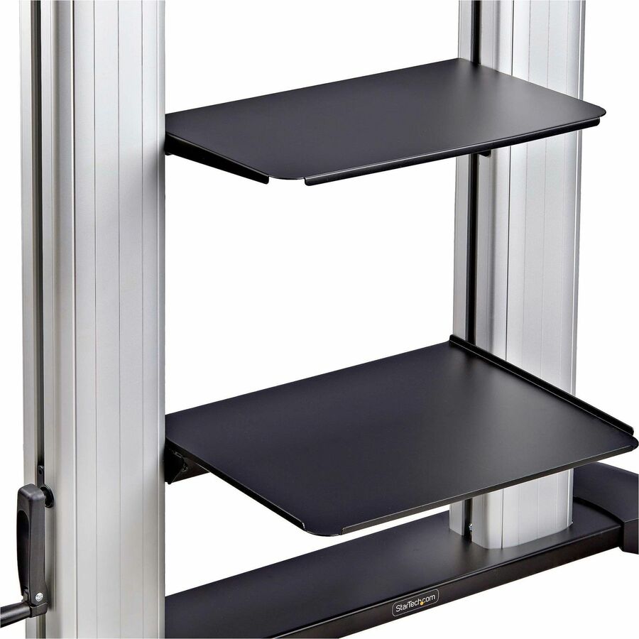StarTech.com Mobile TV Cart for 60-100 Inch Displays with Adjustable Height and Storage
