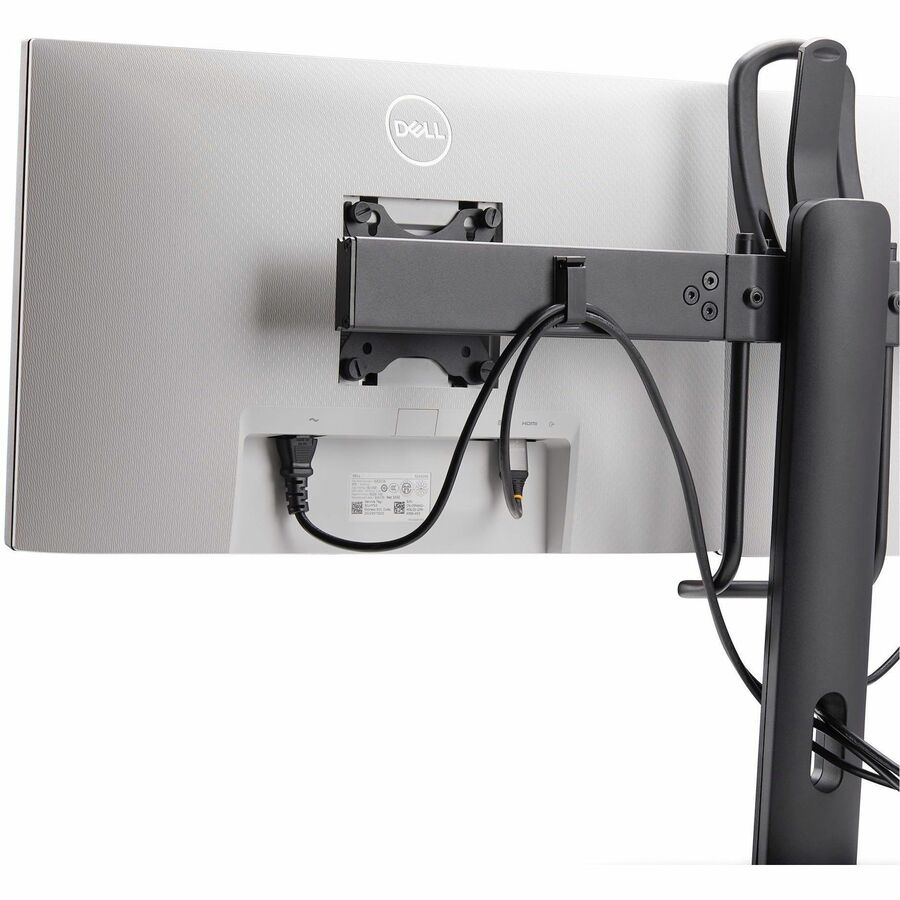 StarTech.com Crossbar Dual Monitor Desk Stand for 27-Inch Screens, Max Capacity 26.4 lb, VESA Mount 75x75/100x100, Toolless Height Adjustment