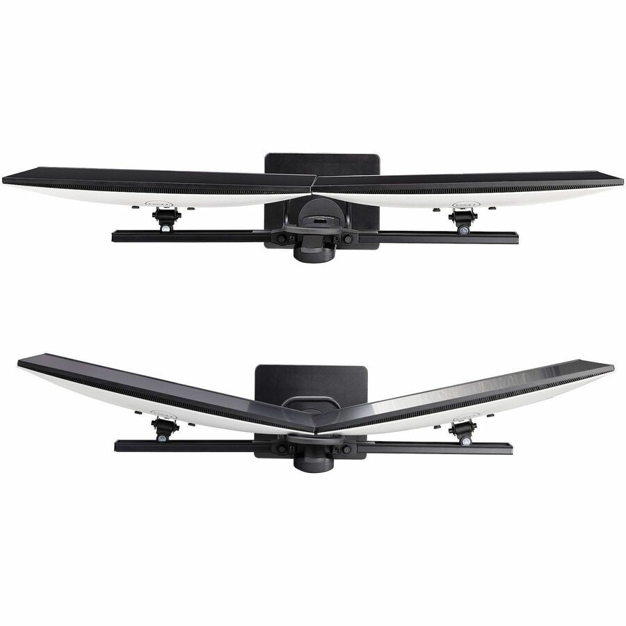 StarTech.com Crossbar Dual Monitor Desk Stand for 27-Inch Screens, Max Capacity 26.4 lb, VESA Mount 75x75/100x100, Toolless Height Adjustment