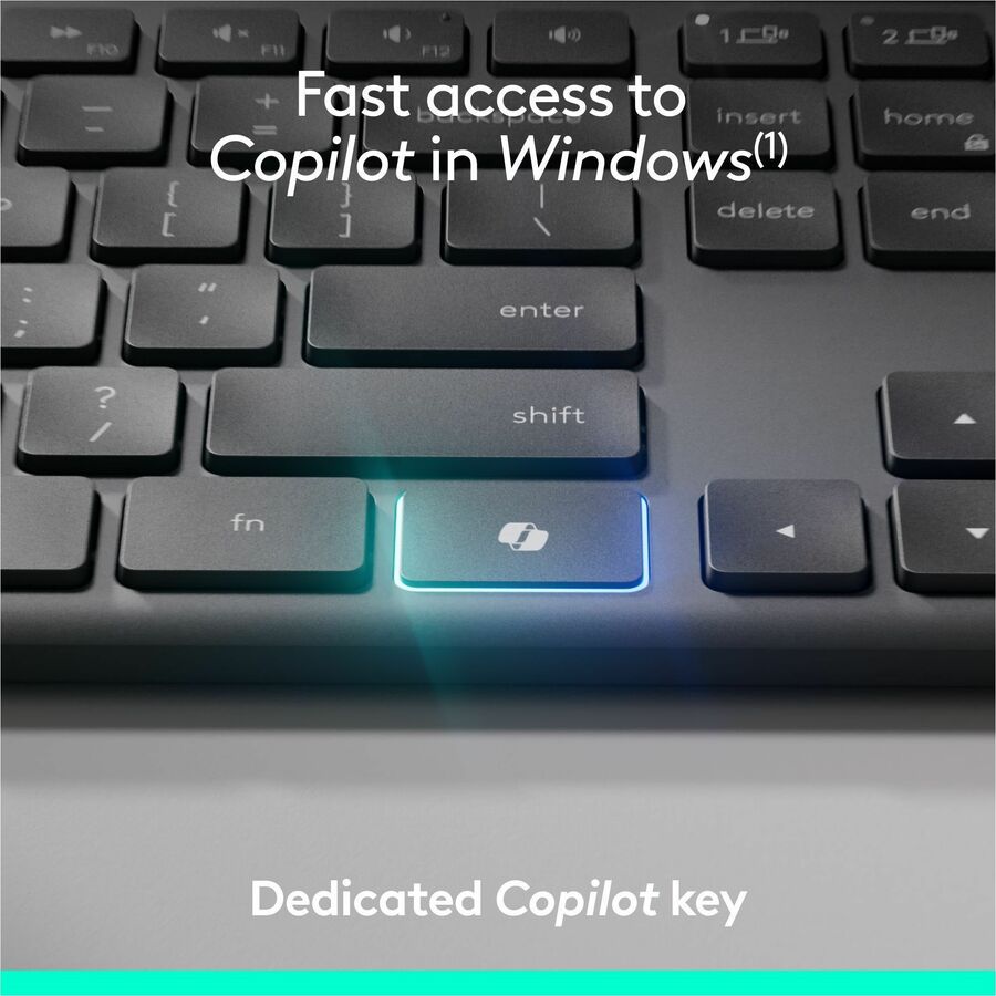 Logitech Signature Slim MK955 Combo for Business with Copilot Key, Wireless Keyboard and Mouse in Graphite