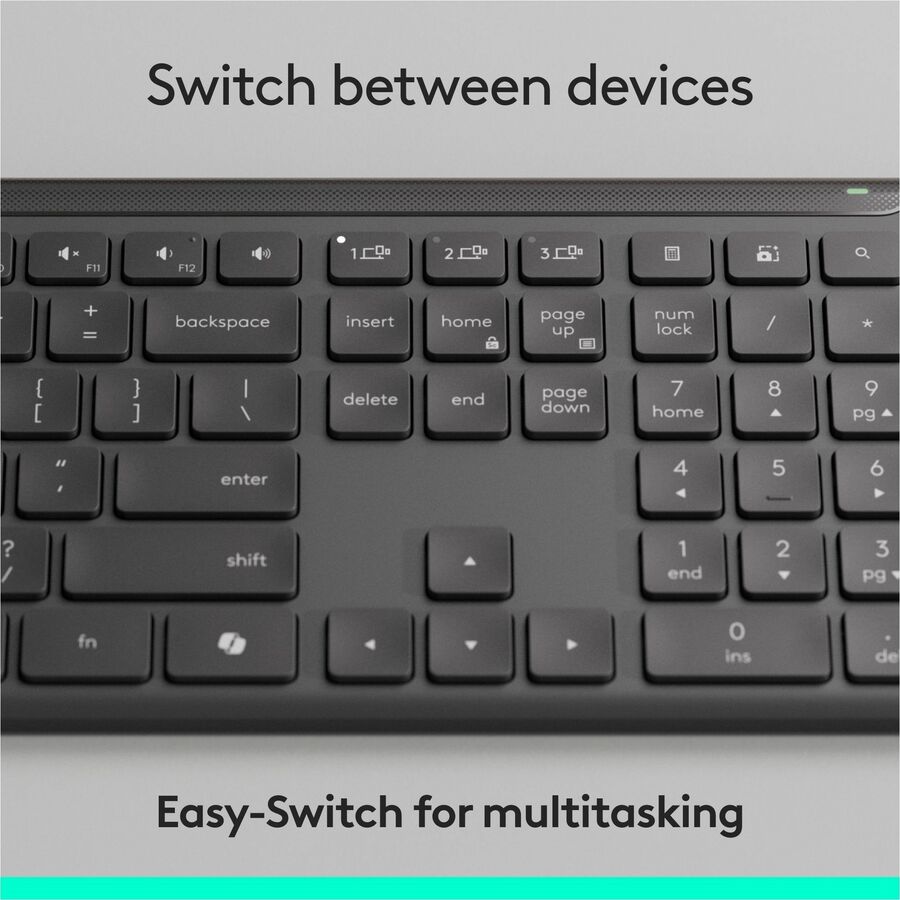 Logitech Signature Slim MK955 Combo for Business with Copilot Key, Wireless Keyboard and Mouse in Graphite