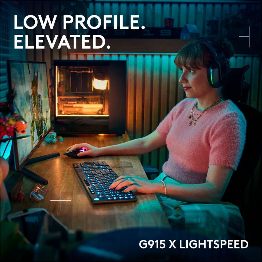 Logitech G915 X LIGHTSPEED Low-Profile Wireless Gaming Keyboard with RGB Backlighting and Programmable Keys
