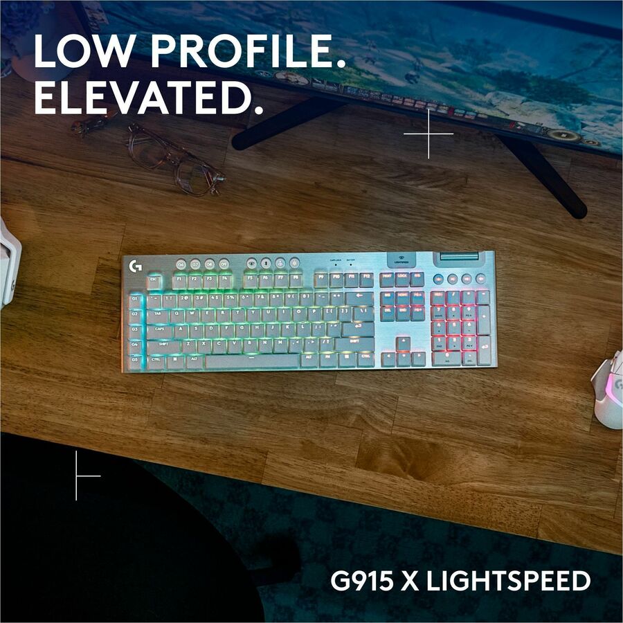 Logitech G915 X LIGHTSPEED Low-Profile Wireless Gaming Keyboard with RGB Backlighting and Programmable Keys