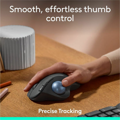 Logitech ERGO M575S Wireless Trackball Mouse with Ergonomic Design and Quiet Clicks