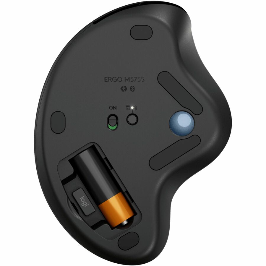 Logitech ERGO M575S Wireless Trackball Mouse with Ergonomic Design and Quiet Clicks