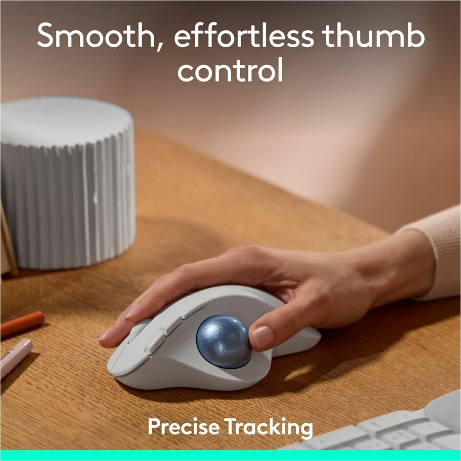 Logitech ERGO M575S Wireless Trackball Mouse with Thumb Control and Quiet Clicks