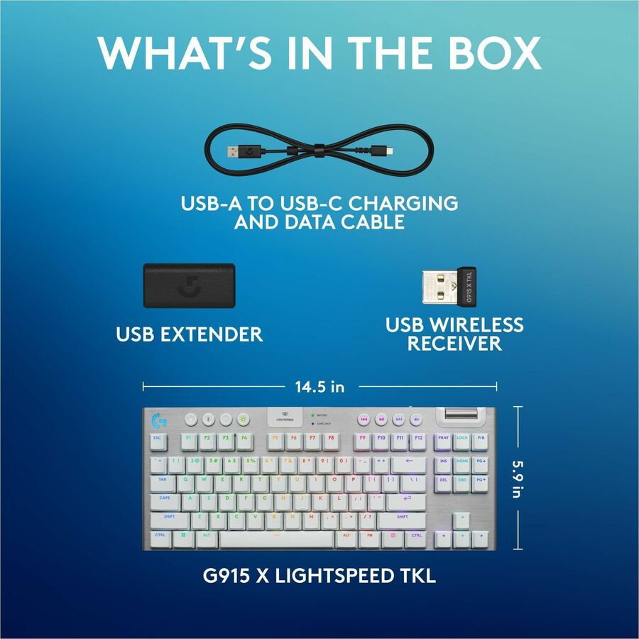 Logitech G915 X LIGHTSPEED TKL Wireless Gaming Keyboard with RGB Backlighting and Programmable Keys