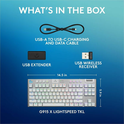 Logitech G915 X LIGHTSPEED TKL Wireless Gaming Keyboard with RGB Backlighting and Programmable Keys