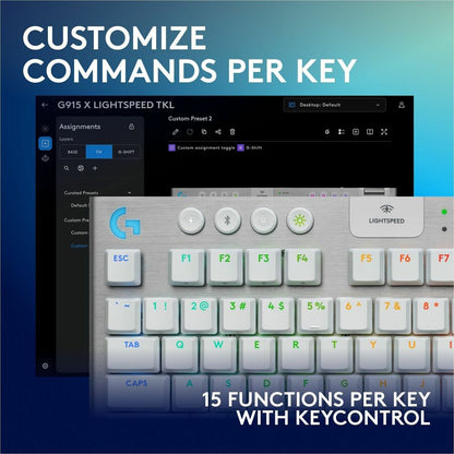 Logitech G915 X LIGHTSPEED TKL Wireless Gaming Keyboard with RGB Backlighting and Programmable Keys