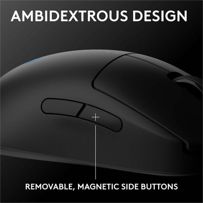 Logitech G PRO 2 LIGHTSPEED Wireless Gaming Mouse - Ambidextrous, 32k DPI, Rechargeable, Black