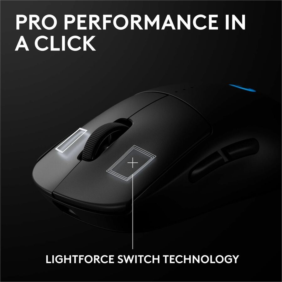 Logitech G PRO 2 LIGHTSPEED Wireless Gaming Mouse - Ambidextrous, 32k DPI, Rechargeable, Black
