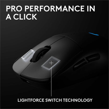 Logitech G PRO 2 LIGHTSPEED Wireless Gaming Mouse - Ambidextrous, 32k DPI, Rechargeable, Black