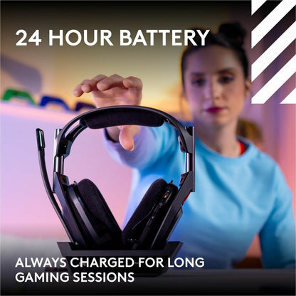 Logitech G Astro A50 (Gen 5) Wireless Gaming Headset with Base Station – PRO-G Graphene Drivers, 3-System Switching, Bluetooth, Black