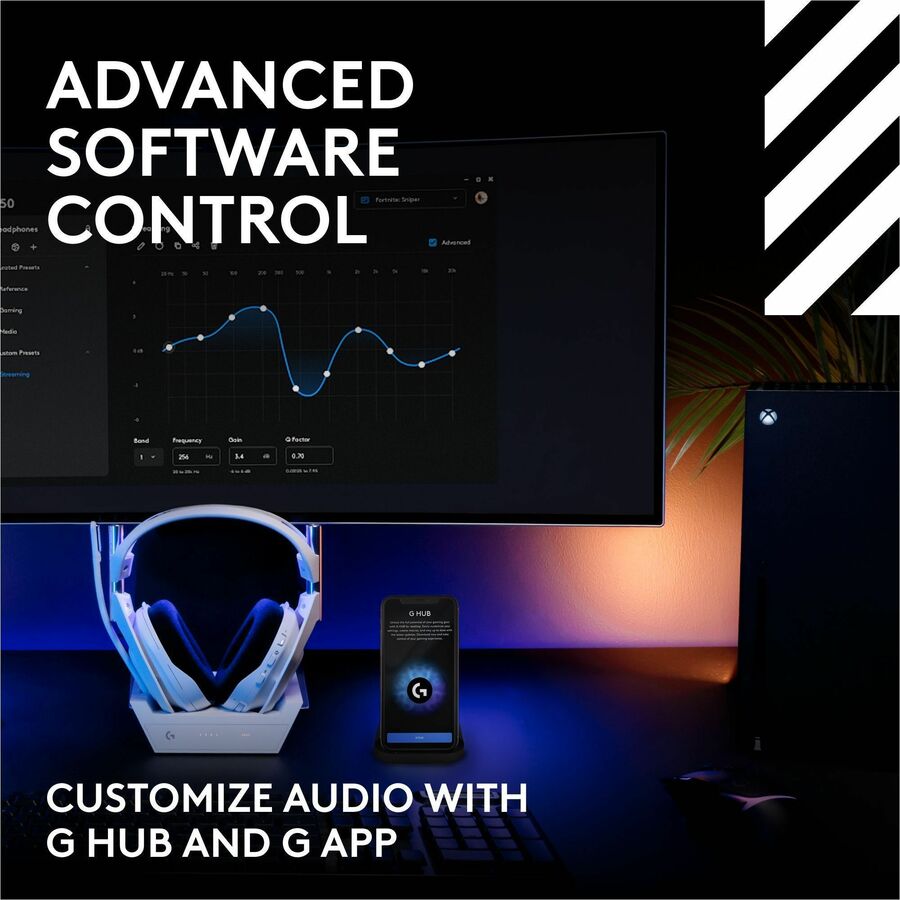 Logitech G Astro A50 (Gen 5) Wireless Gaming Headset with Base Station – Multi-Platform, PRO-G Graphene Drivers, 24-bit LIGHTSPEED Wireless, Bluetooth, White