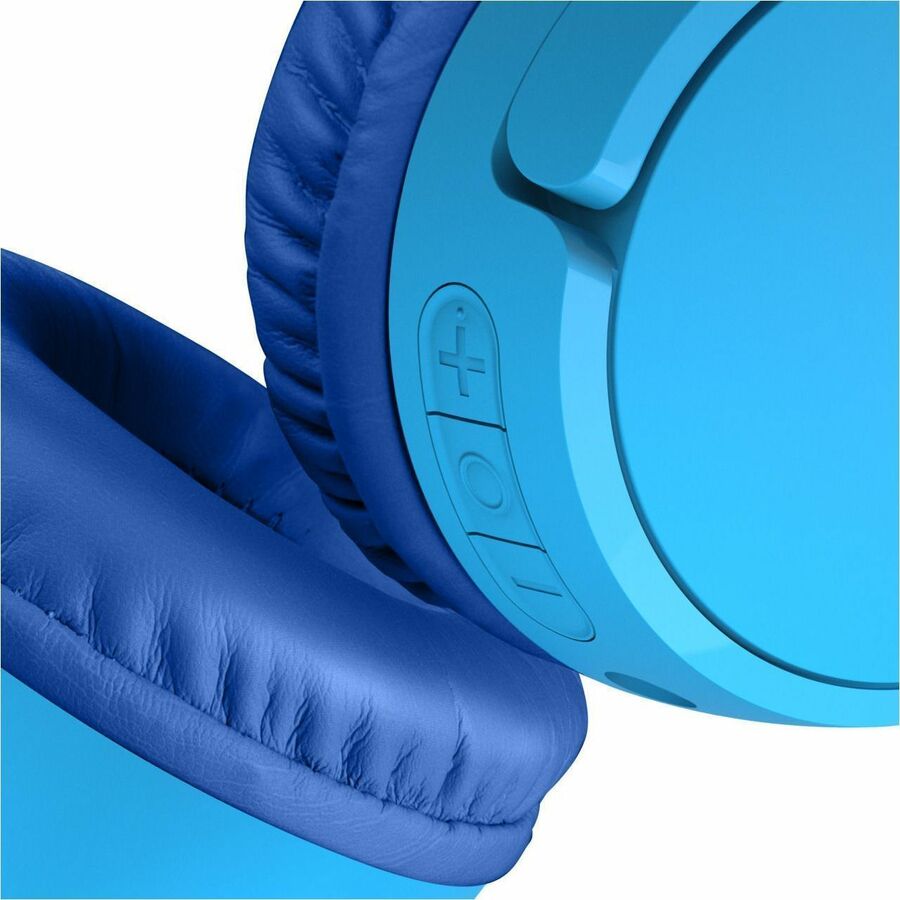 Belkin SoundForm Mini Headset for Kids with Microphone, 85dB Volume Limit, Wireless & Wired Connectivity, Blue