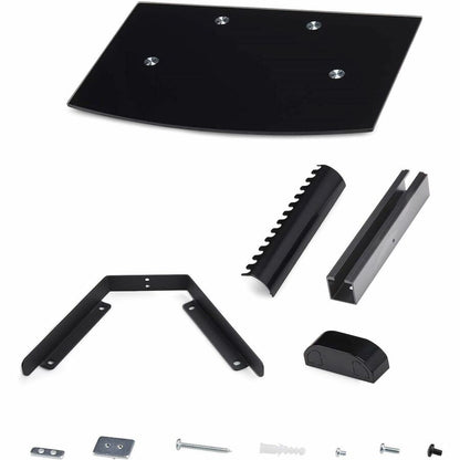 StarTech.com Floating Wall-Mounted AV Shelf with Adjustable Height – Black Tempered Glass for TV and Office Equipment