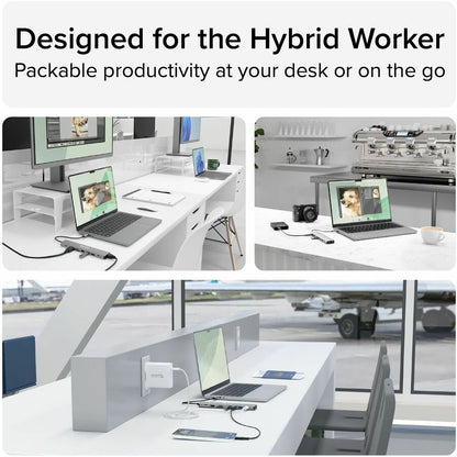Plugable USB C Hub Multiport Adapter (9-in-1) with 4K HDMI and 140W Power Delivery Charging