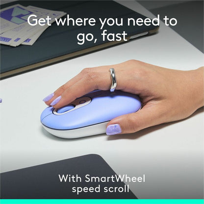 Logitech POP Mouse – Compact Wireless Bluetooth Mouse with Silent Clicks and Easy Device Switching, Lilac