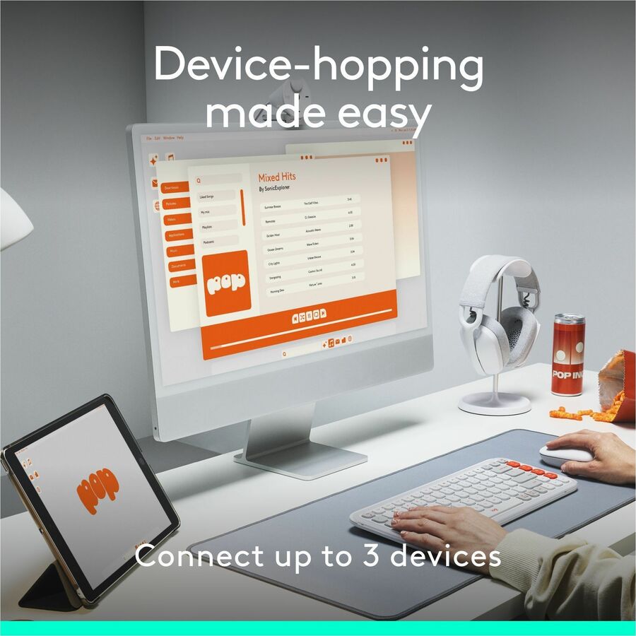 Logitech POP Mouse – Compact Wireless Bluetooth Mouse with Silent Clicks and Easy Device Switching, Lilac