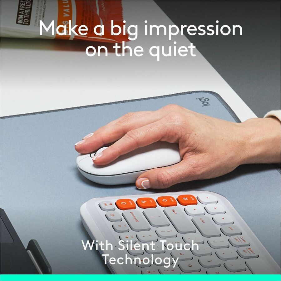 Logitech POP Mouse – Compact Wireless Bluetooth Mouse with Silent Touch Technology, Customizable Buttons, and Multi-Device Switching
