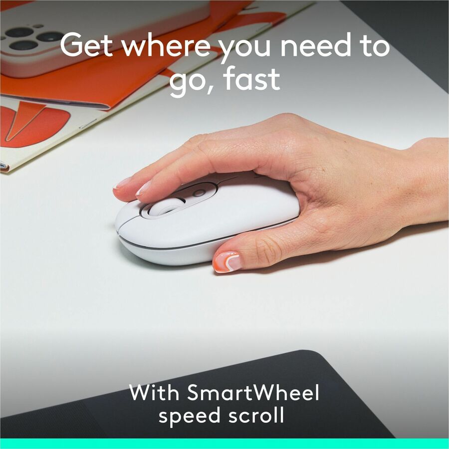 Logitech POP Mouse – Compact Wireless Bluetooth Mouse with Silent Touch Technology, Customizable Buttons, and Multi-Device Switching