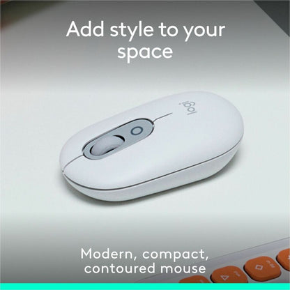 Logitech POP Mouse – Compact Wireless Bluetooth Mouse with Silent Touch Technology, Customizable Buttons, and Multi-Device Switching