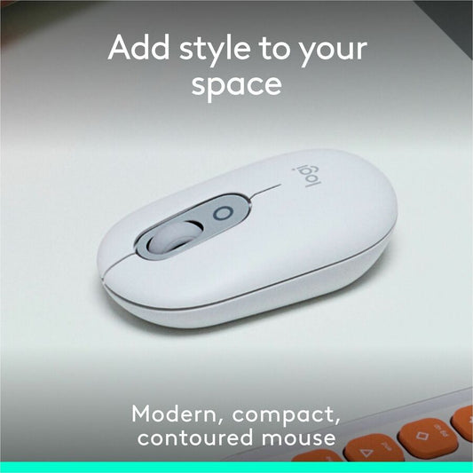 Logitech POP Mouse – Compact Wireless Bluetooth Mouse with Silent Touch Technology, Customizable Buttons, and Multi-Device Switching