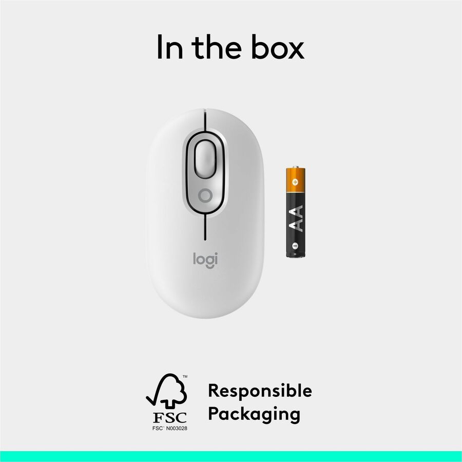 Logitech POP Mouse – Compact Wireless Bluetooth Mouse with Silent Touch Technology, Customizable Buttons, and Multi-Device Switching