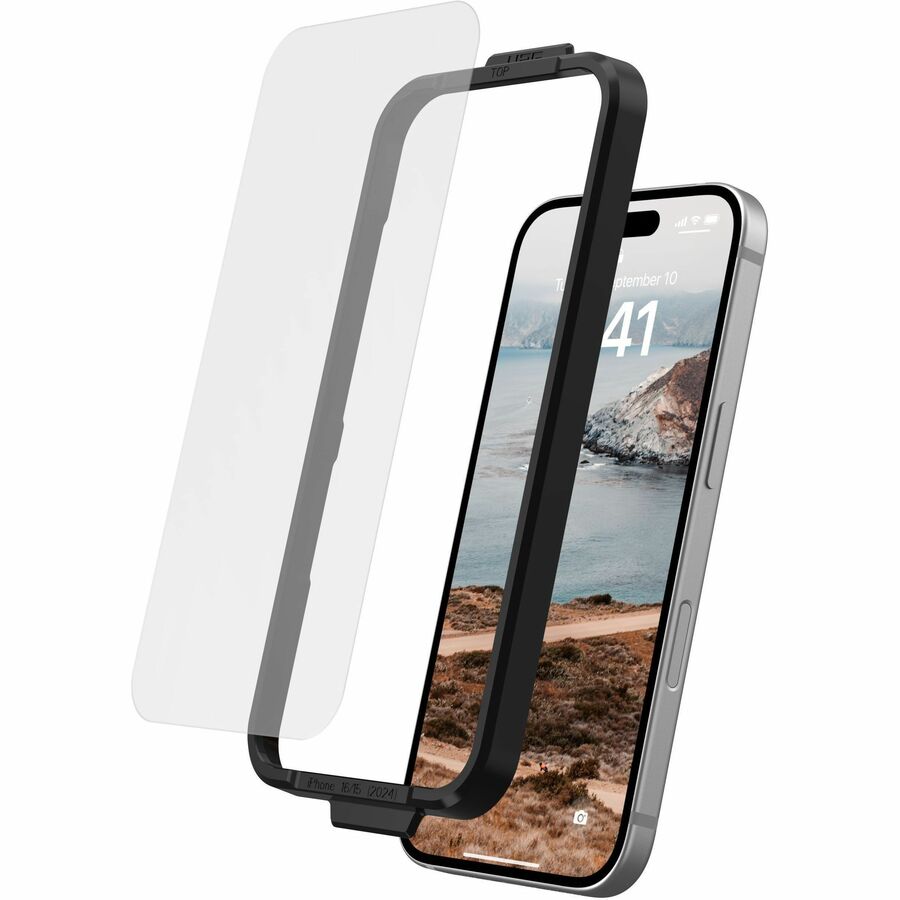 Urban Armor Gear Glass Screen Protector Shield for iPhone 16 - Clear