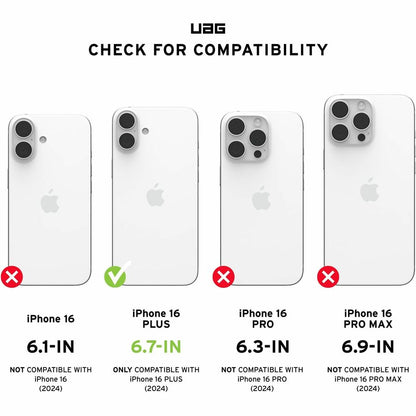 Urban Armor Gear Pathfinder Clear iPhone 16 Plus Case - Ice/Silver