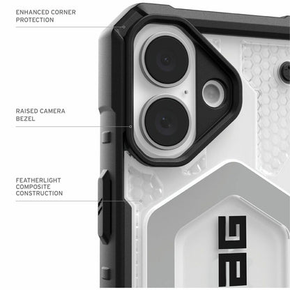 Urban Armor Gear Pathfinder Clear iPhone 16 Plus Case - Ice/Silver