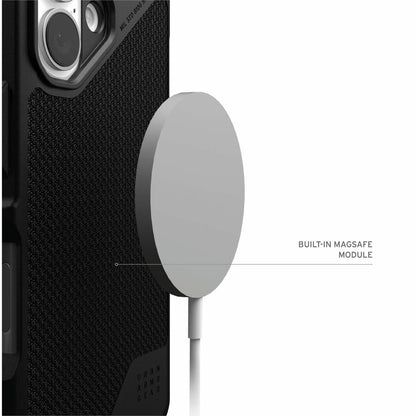 Urban Armor Gear Metropolis LT iPhone 16 Plus Case - Kevlar Black with MagSafe Compatibility