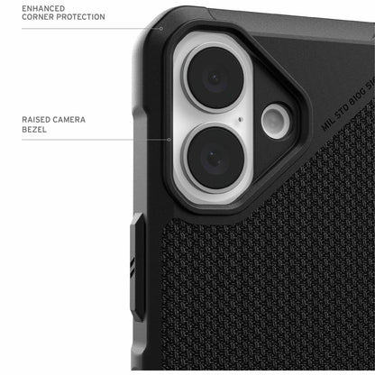 Urban Armor Gear Metropolis LT iPhone 16 Plus Case - Kevlar Black with MagSafe Compatibility