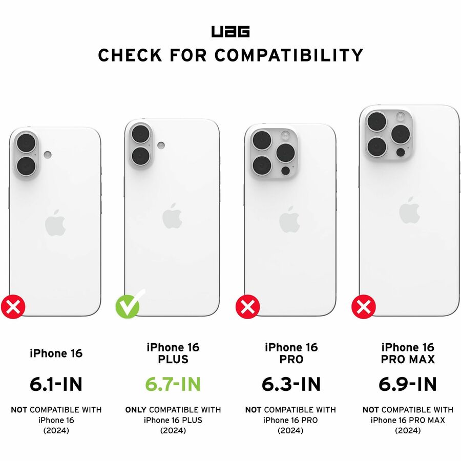 Urban Armor Gear Metropolis LT iPhone 16 Plus Case - Kevlar Black with MagSafe Compatibility