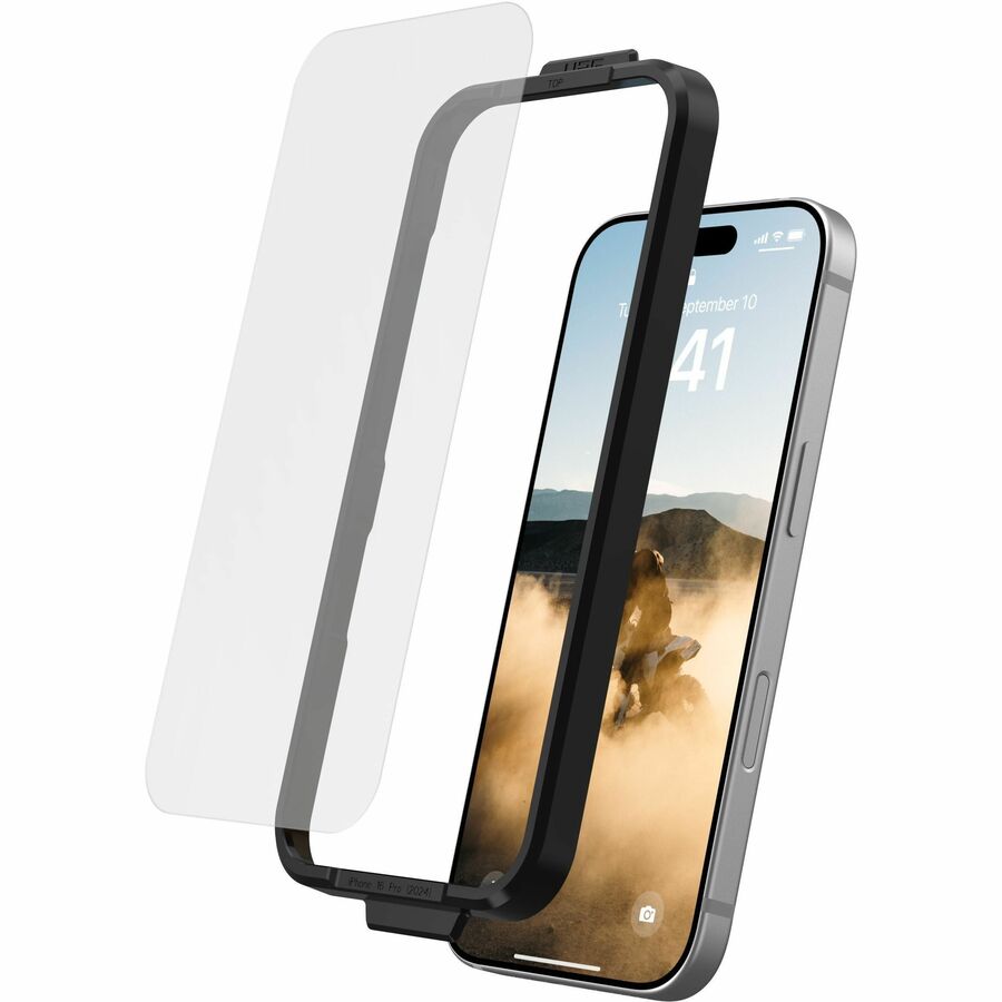 Urban Armor Gear Glass Screen Protector Shield Ultra for iPhone 16 Pro – Clear