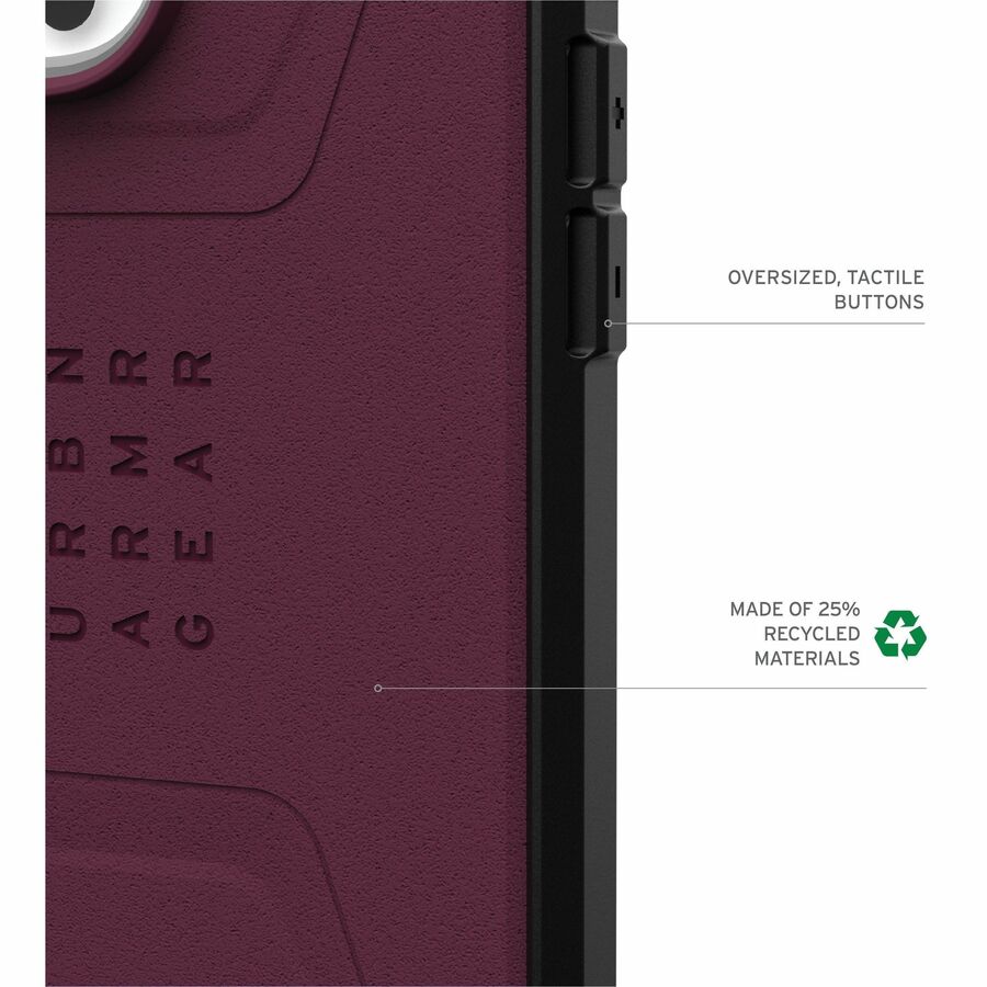 Urban Armor Gear Civilian iPhone 16 Pro Max MagSafe Case - Bordeaux