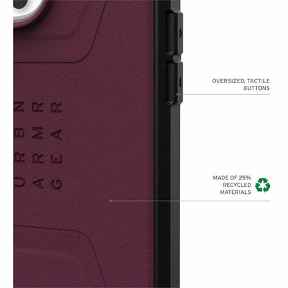 Urban Armor Gear Civilian iPhone 16 Pro Max MagSafe Case - Bordeaux