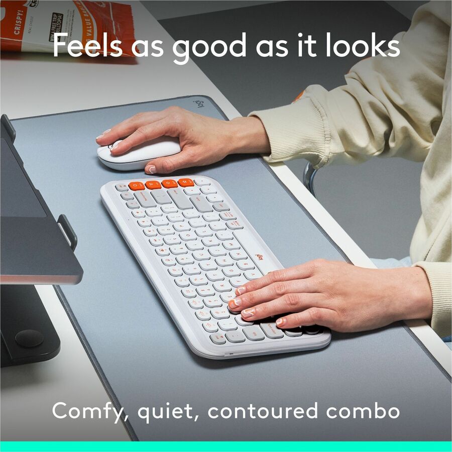 Logitech POP Icon Combo Bluetooth Keyboard and Mouse - Comfortable, Quiet, and Customizable
