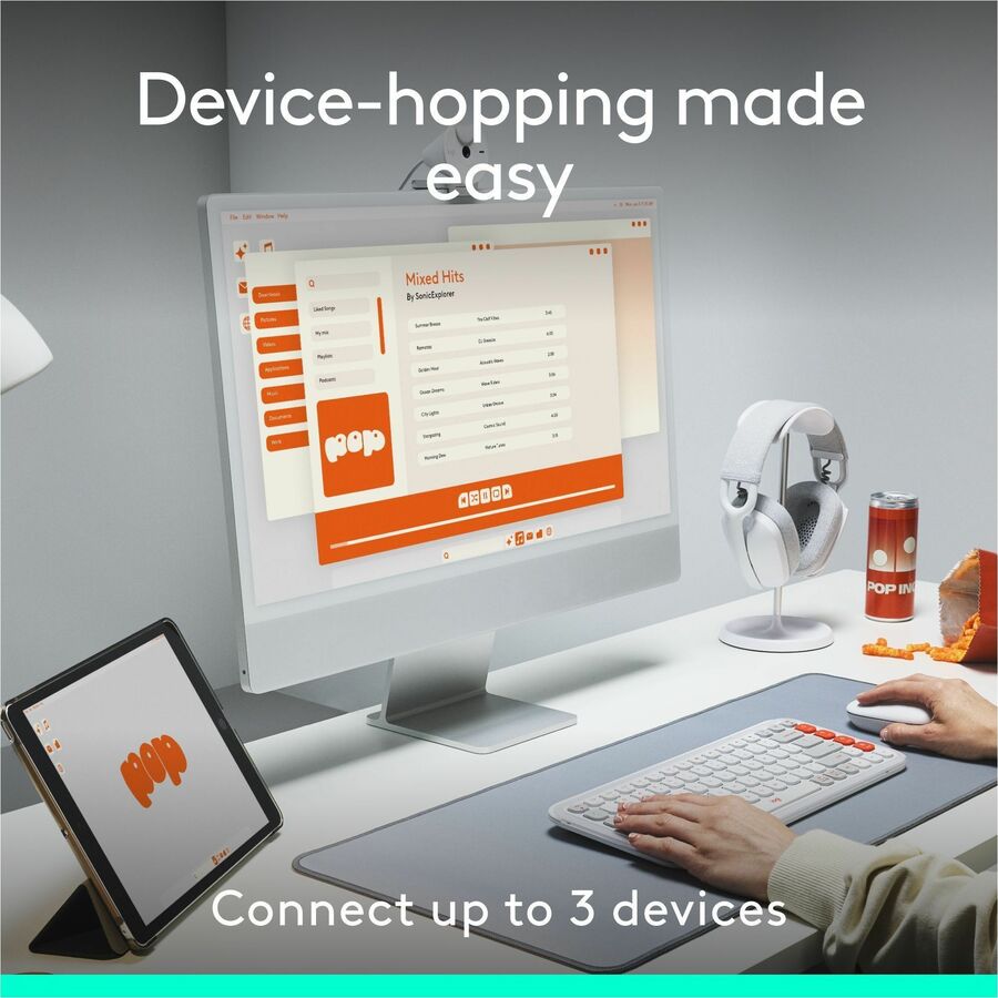 Logitech POP Icon Combo Bluetooth Keyboard and Mouse - Comfortable, Quiet, and Customizable
