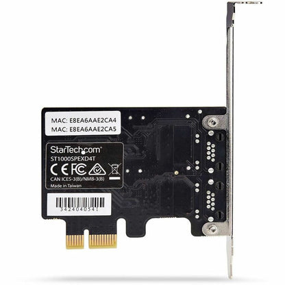 StarTech.com 2-Port Gigabit PCIe Network Adapter Card, RTL8111H, TAA Compliant